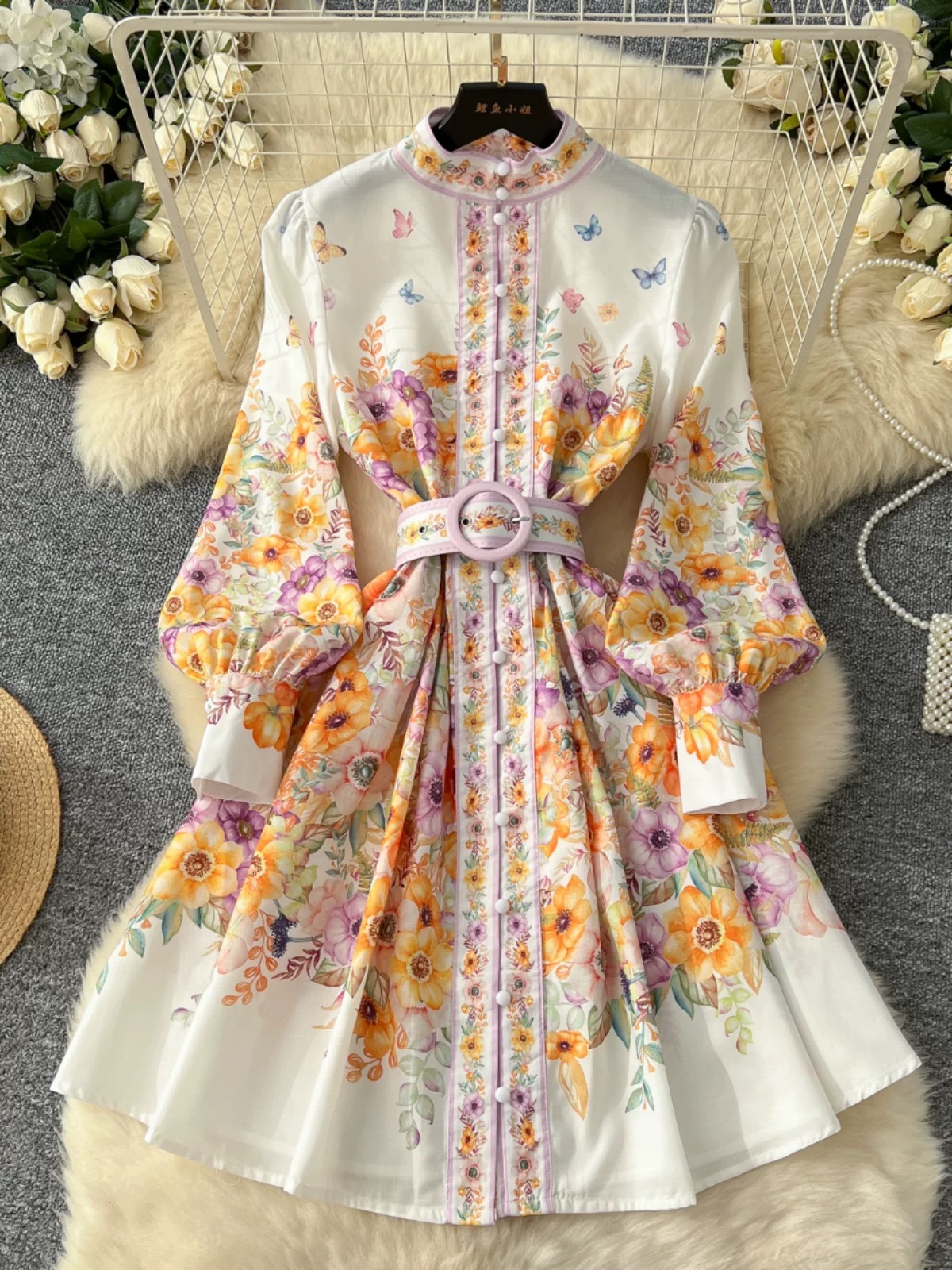 She has all access print dress  ED162 image