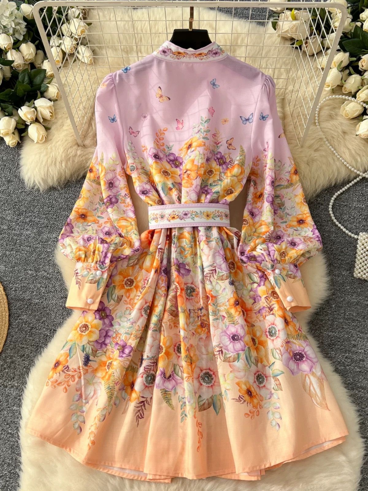 She has all access print dress  ED162 image