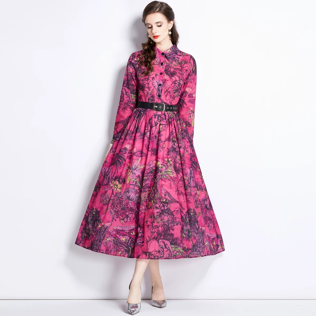 Floral baddie dress & belt FD342 image