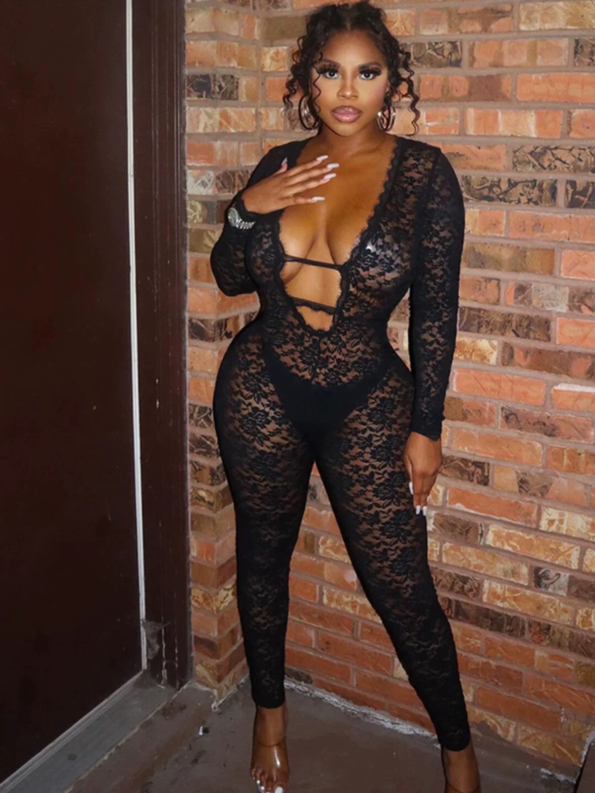 Best you had lace jumpsuit CJS154 image