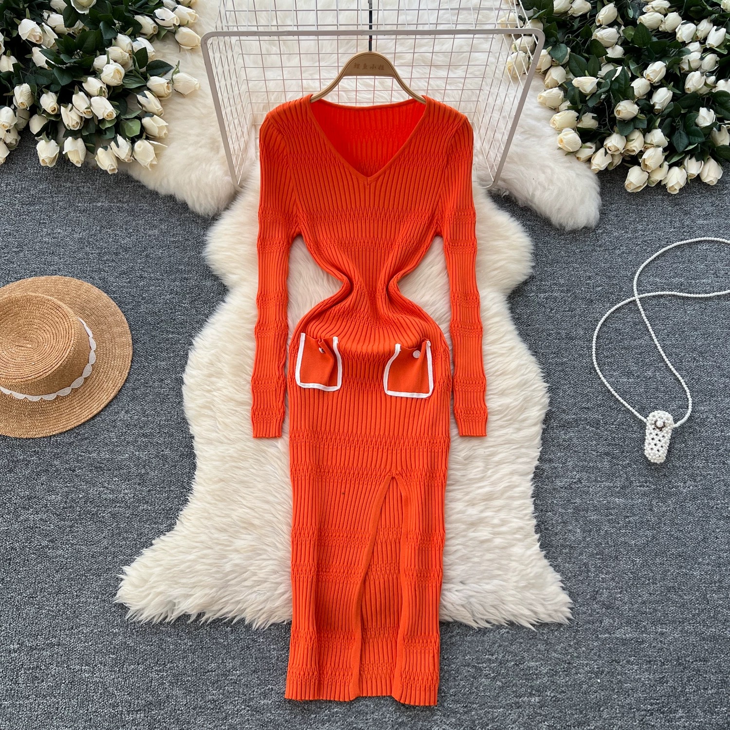 Pushing through knitted dress KBC262 image