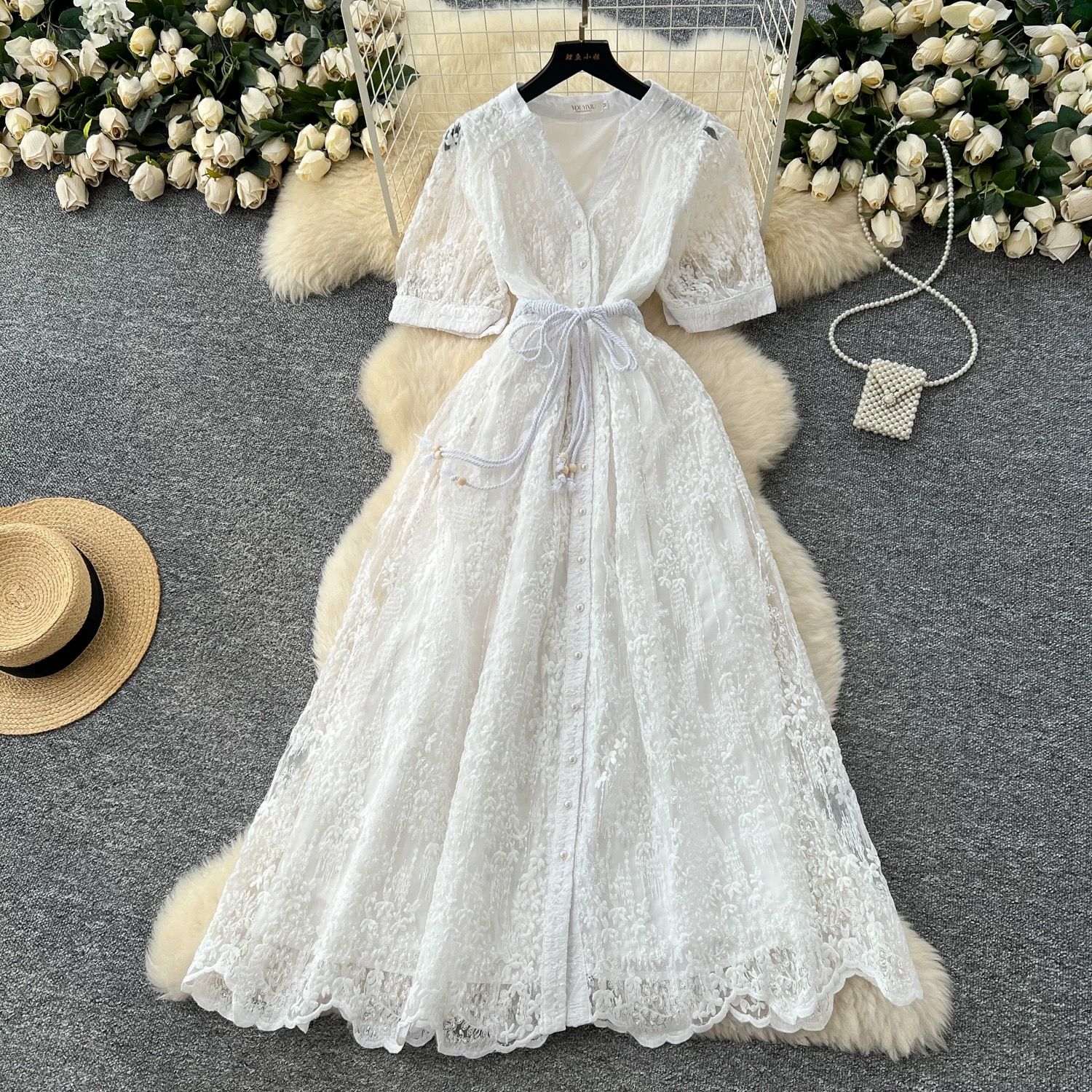 Mel lace designer dress FD466 image