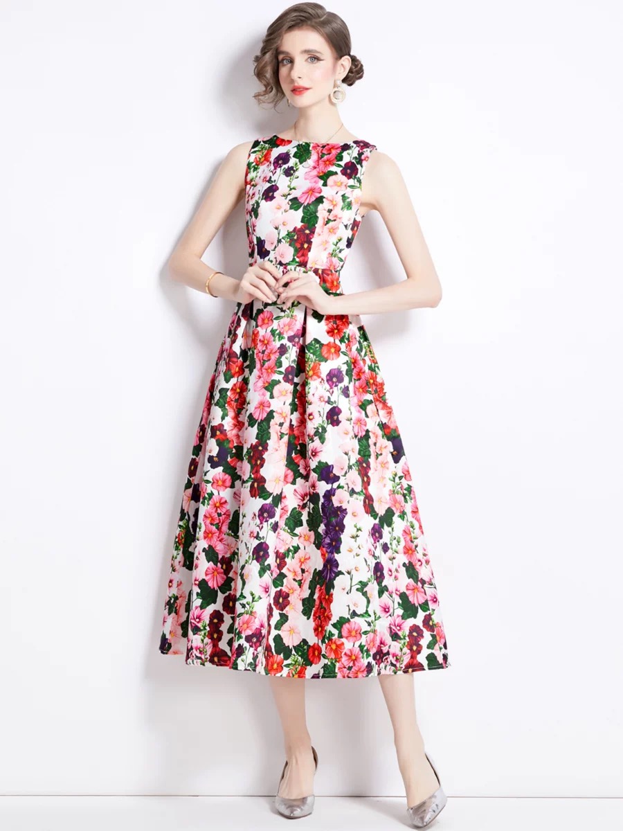 Everything nice print dress CD712 image