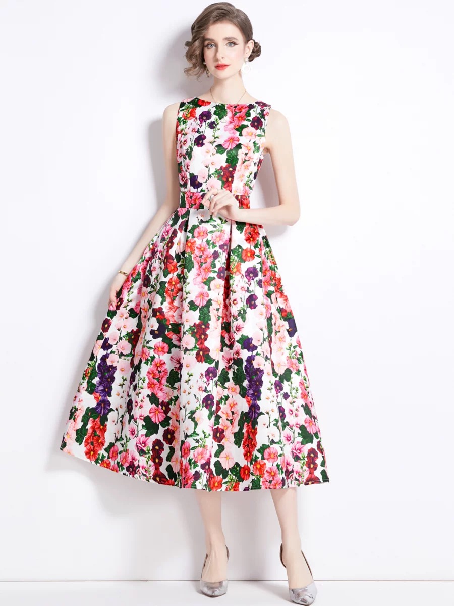Everything nice print dress CD712 image