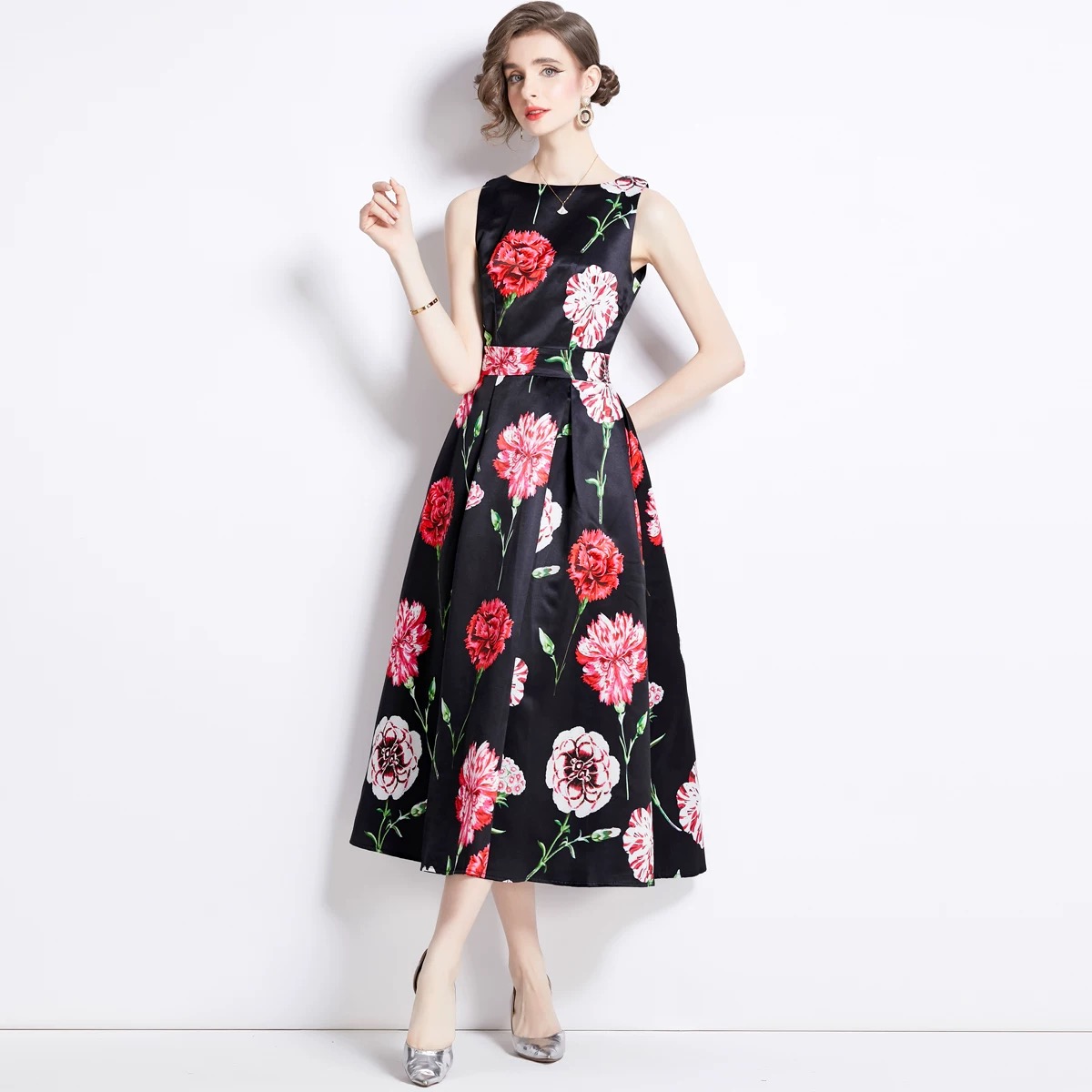 Check your facts floral dress CD715 image