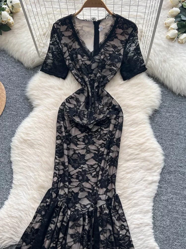 Italian vacation lace dress FD592 image