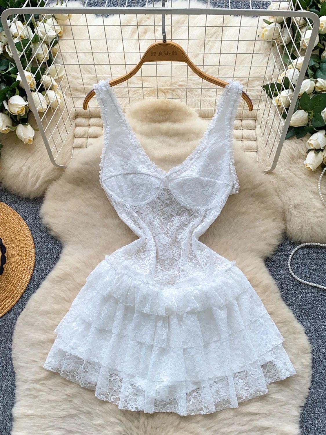 Autumn leaves lace dress CD584 image