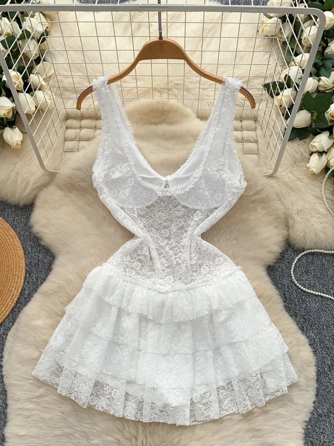 Autumn leaves lace dress CD584 image