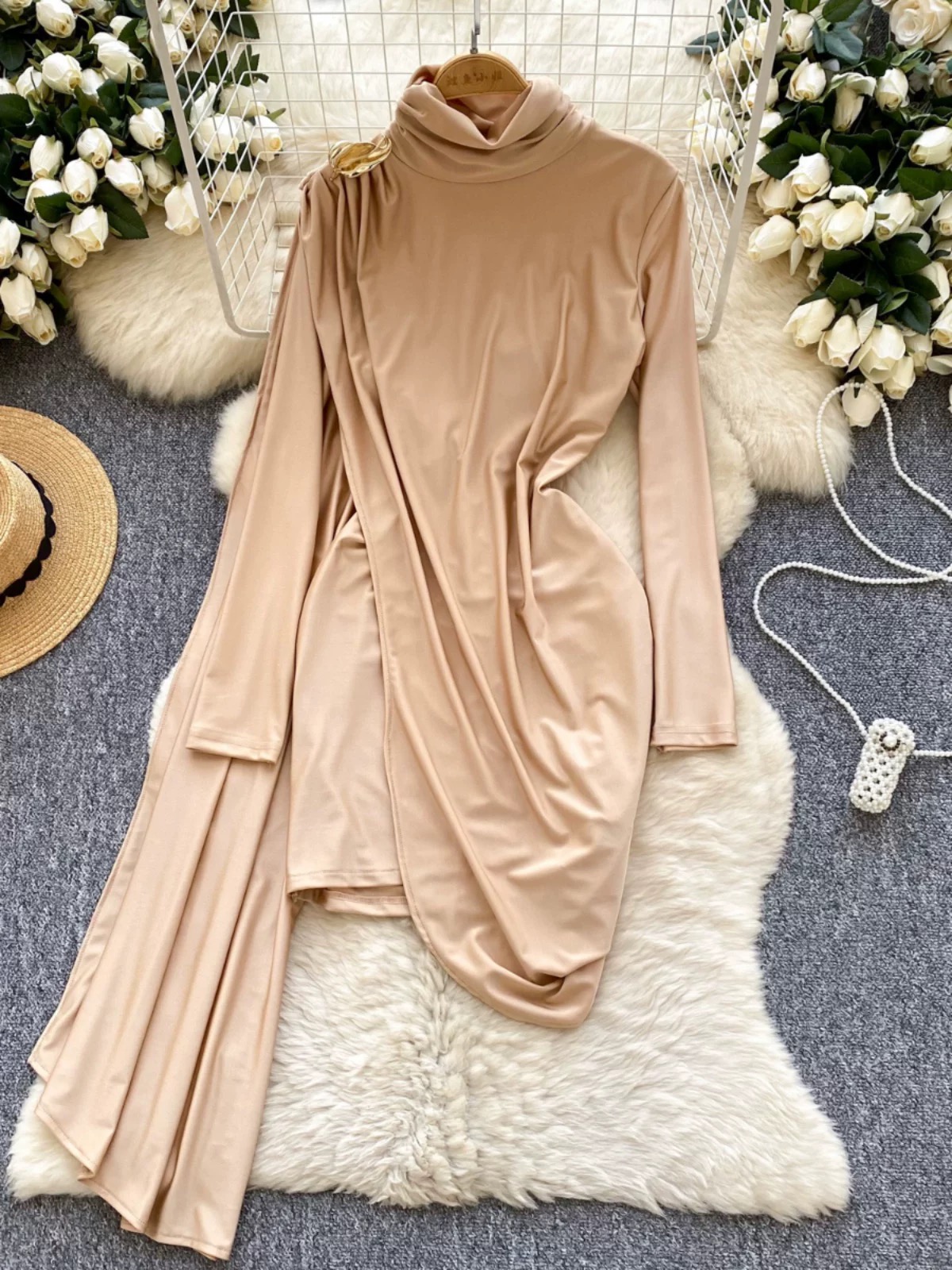 Bubble fly red carpet dress FBC477 image