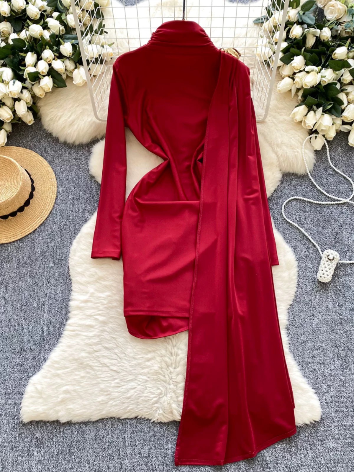 Bubble fly red carpet dress FBC477 image