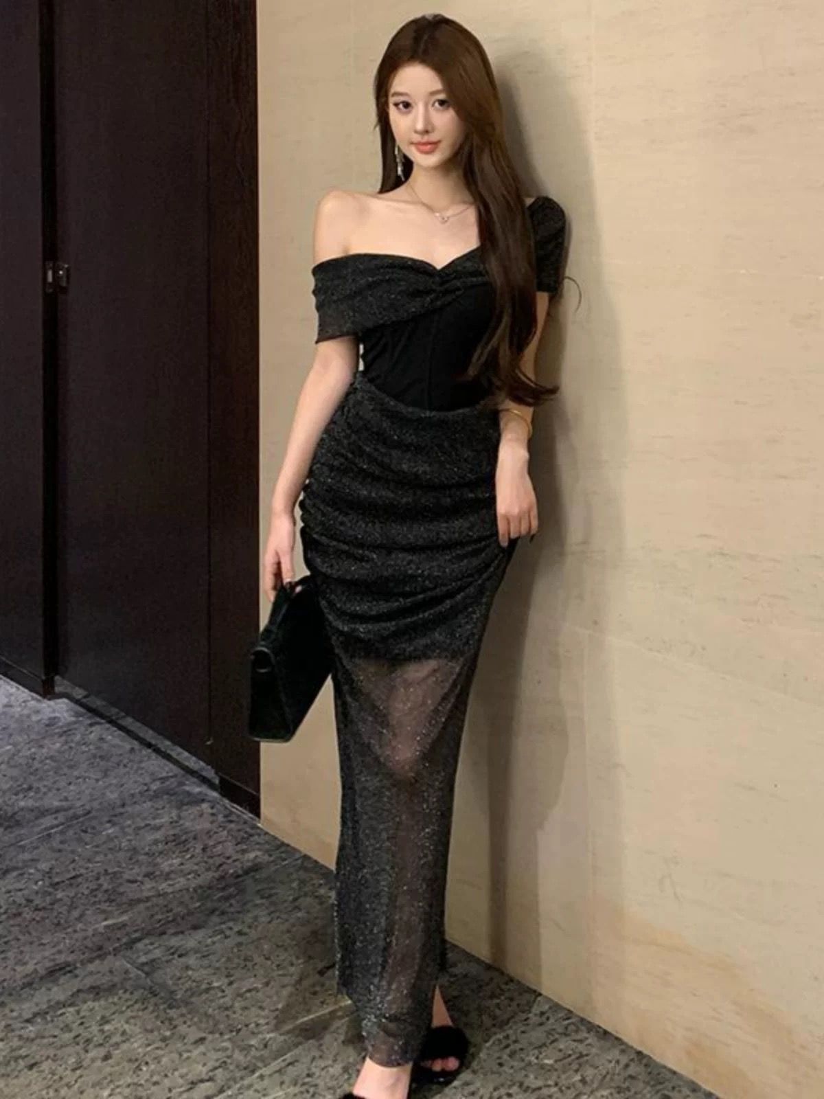 Trick or treat yourself mesh shimmer dress FBC471 image