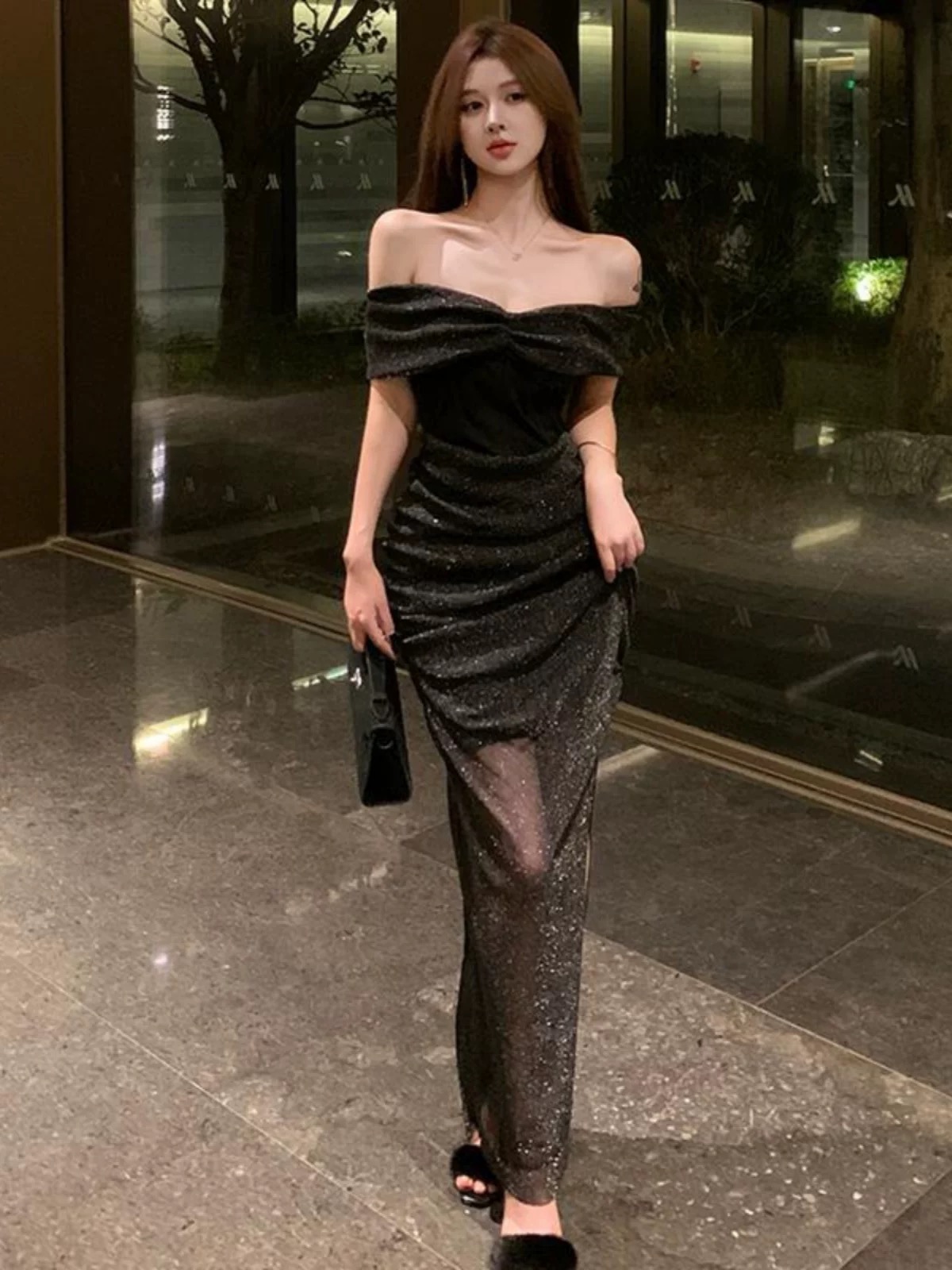 Trick or treat yourself mesh shimmer dress FBC471 image