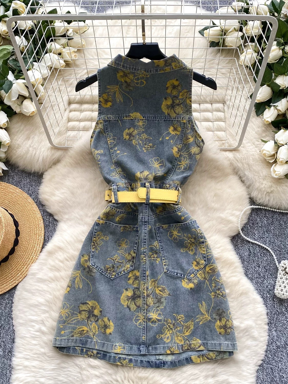 Designer baby denim dress DD29 image