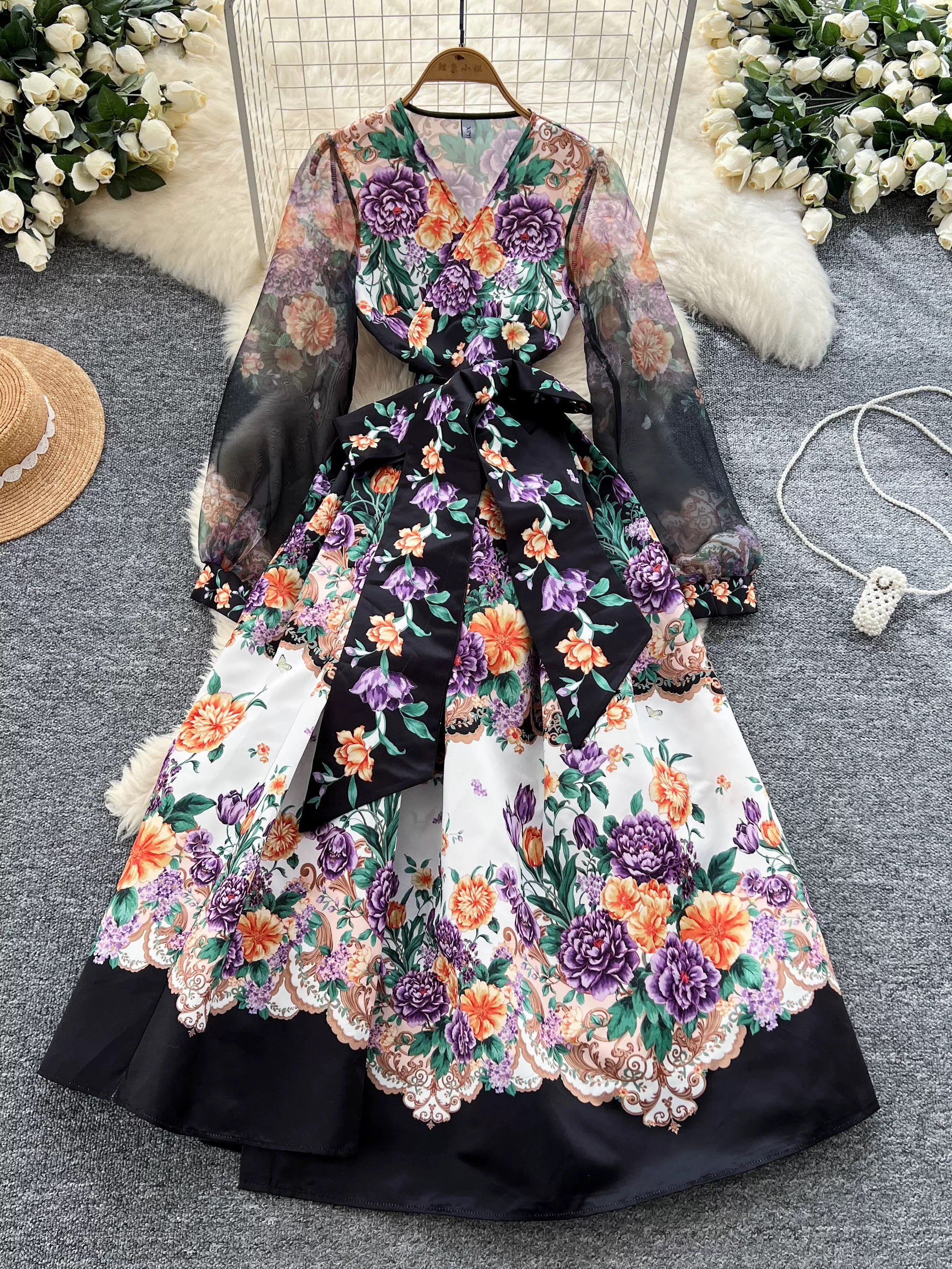 Try a different angle print dress ED192 image