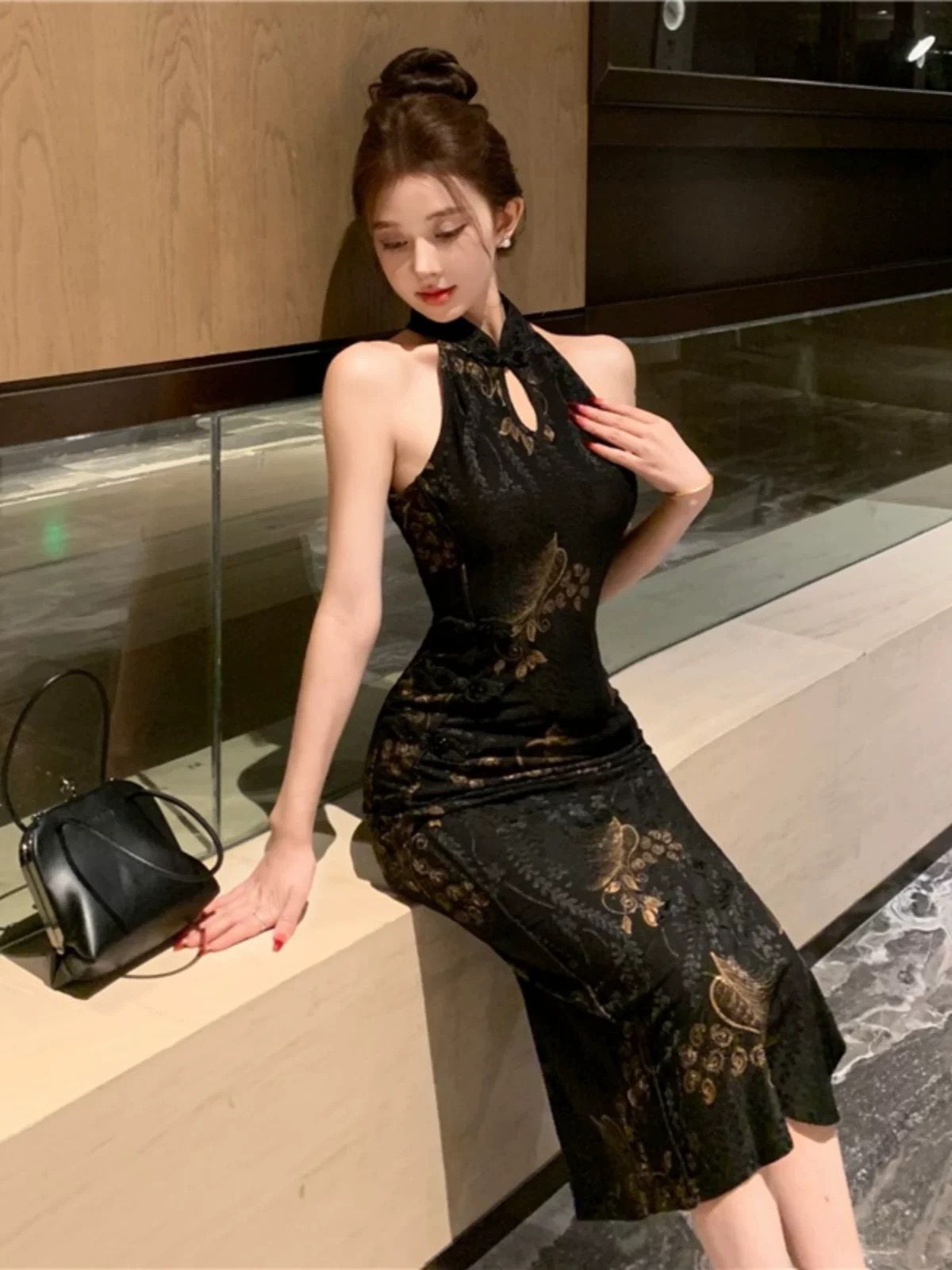 Asian side qipao dress Q233 image