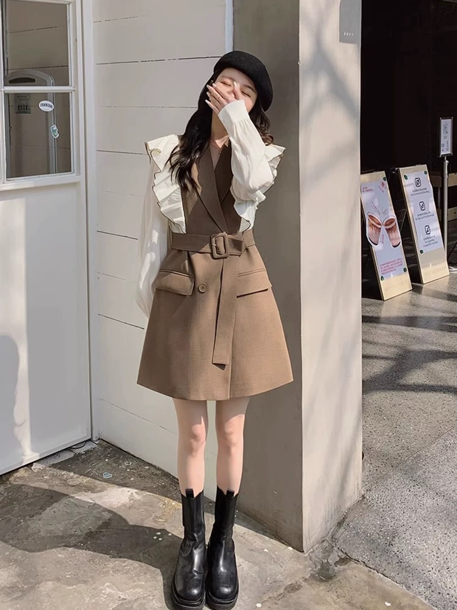 Shades thrown blazer dress FD571 image