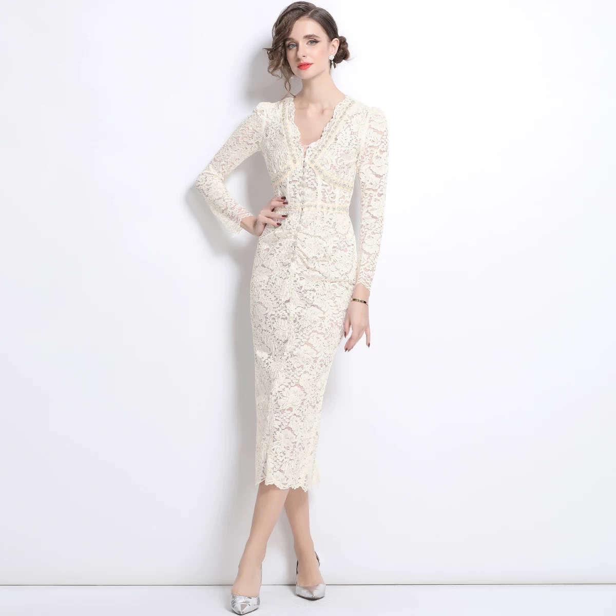 Causing trouble lace dress FBC425 image